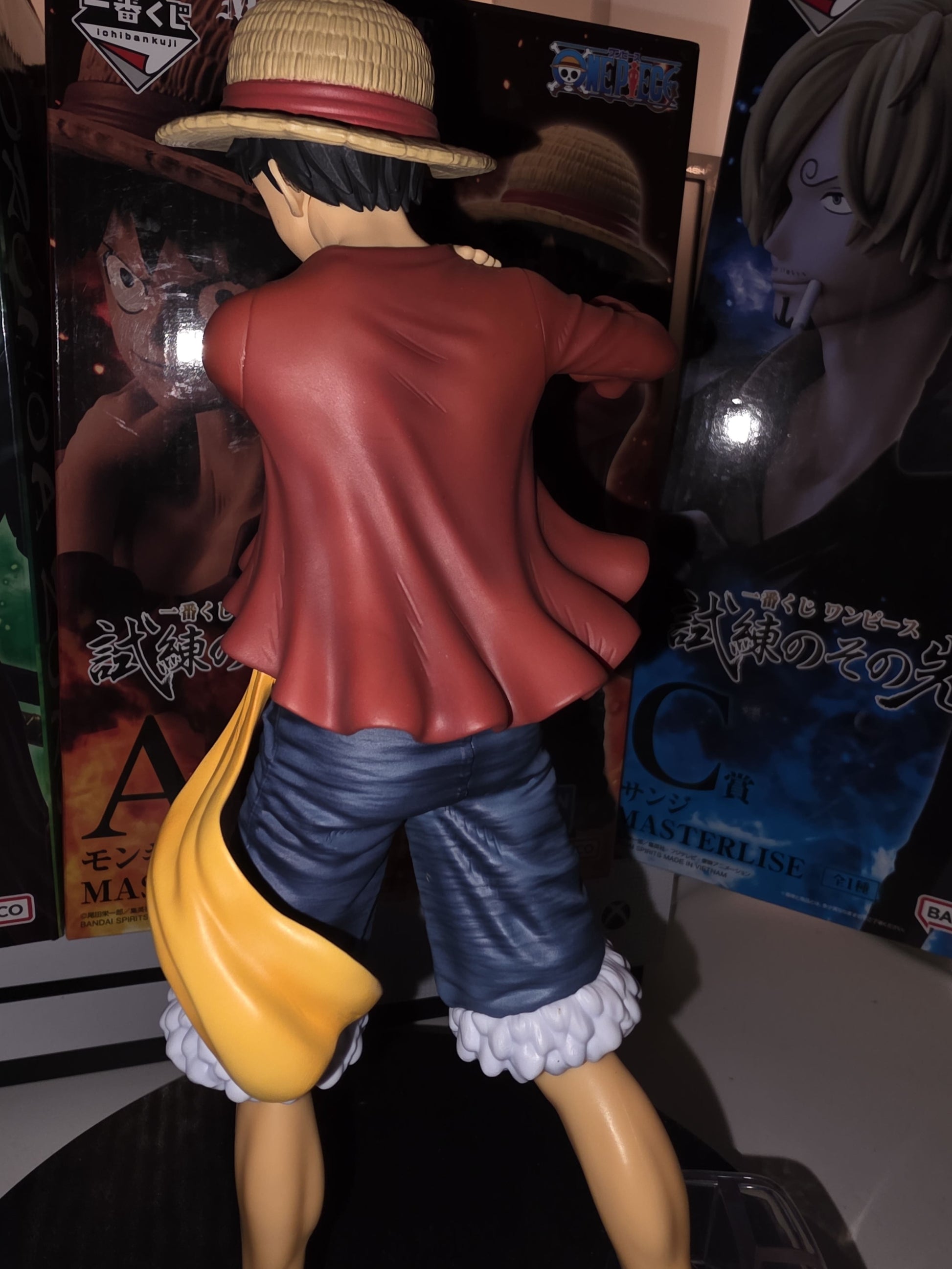 Opened authentic One Piece Monkey D Luffy Masterlise Prize A figure Ichiban Kuji Shiren no Sono Saki, pre-owned Japanese import anime figure.