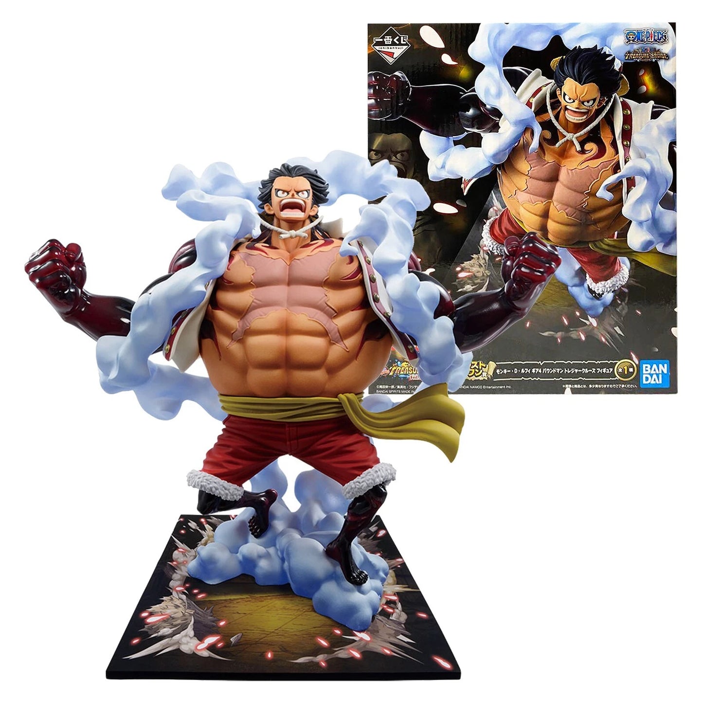 Rare One Piece Luffy Gear 4 Boundman figure Ichiban Kuji Treasure Cruise Volume 2 Last One Prize, metallic variant anime statue factory sealed.