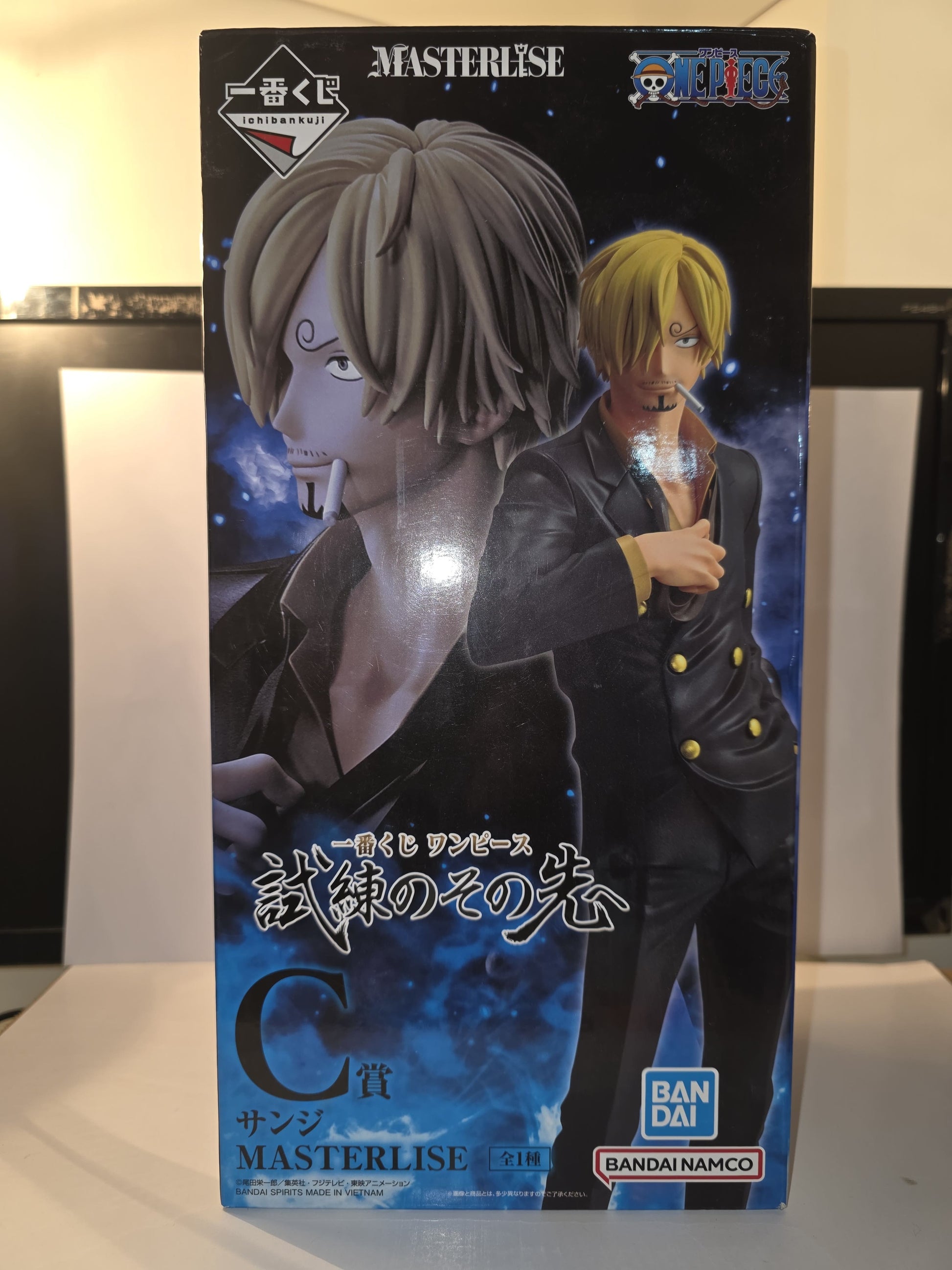 Pre-owned One Piece Sanji Masterlise Prize C figure Ichiban Kuji Beyond the Trials, loose box opened authentic Japanese release anime collectible.
