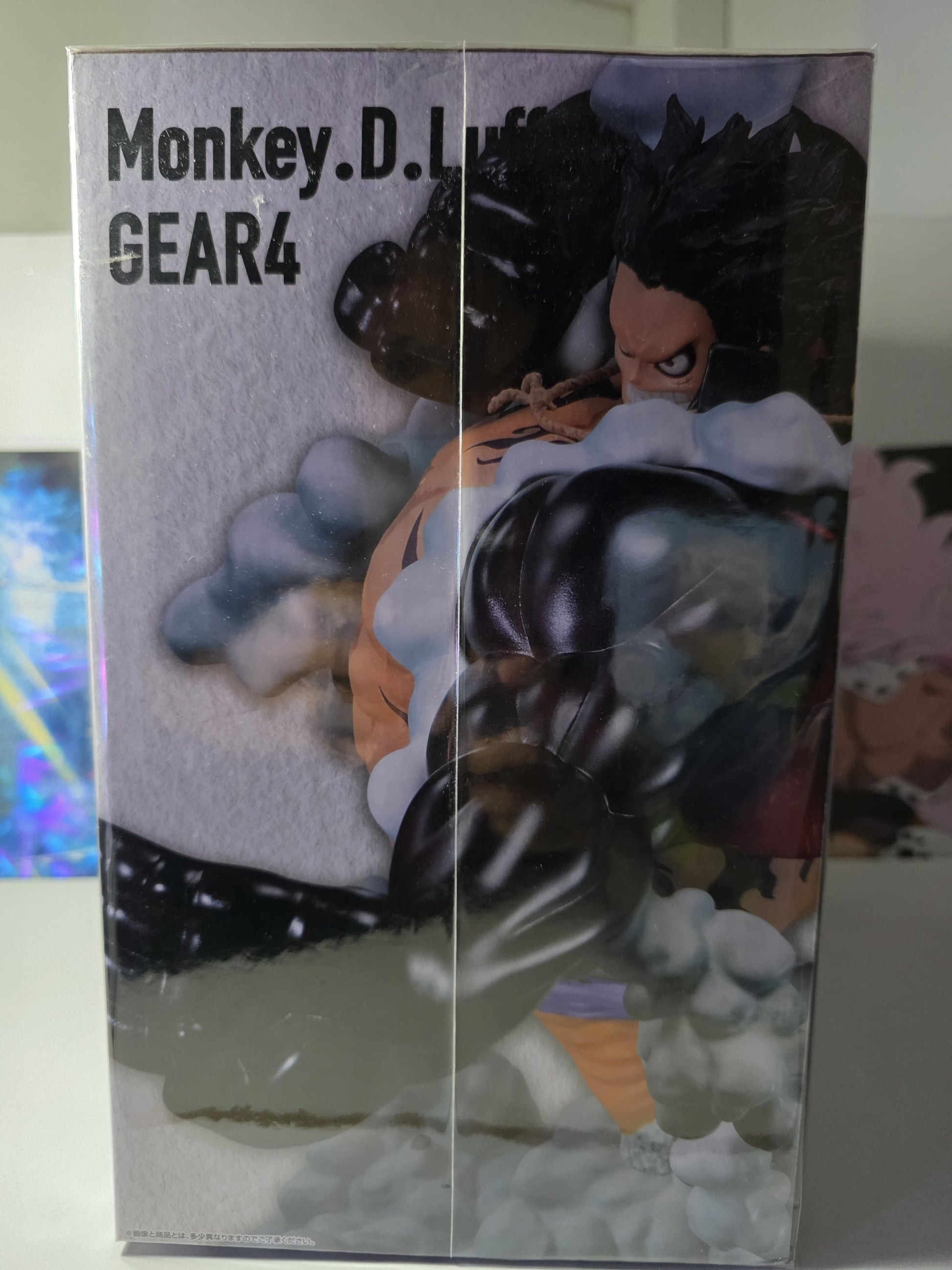  Bandai One Piece Monkey D Luffy Gear 4 Boundman Wano Country Act 3 Prize B MASTERLISE EXPIECE figure, anime battle statue with cloud effects.
