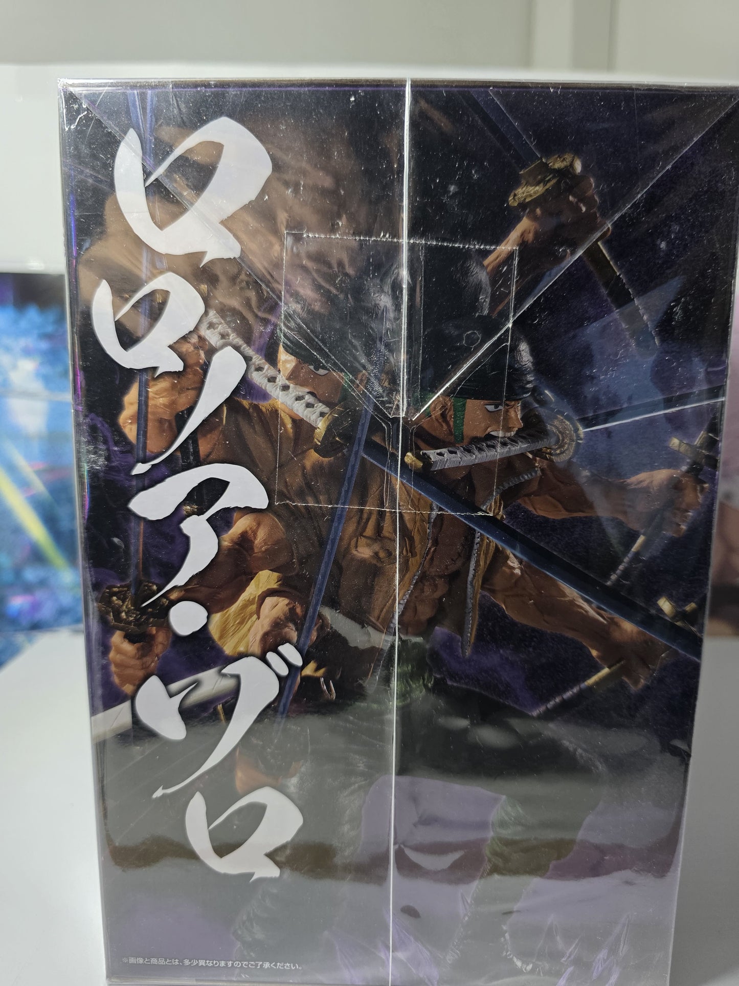 One Piece EX Ichiban Kuji Roronoa Zoro Shikon no Keifu Prize A figure, detailed nine-sword style Ashura demonic form anime statue mint in sealed box.
