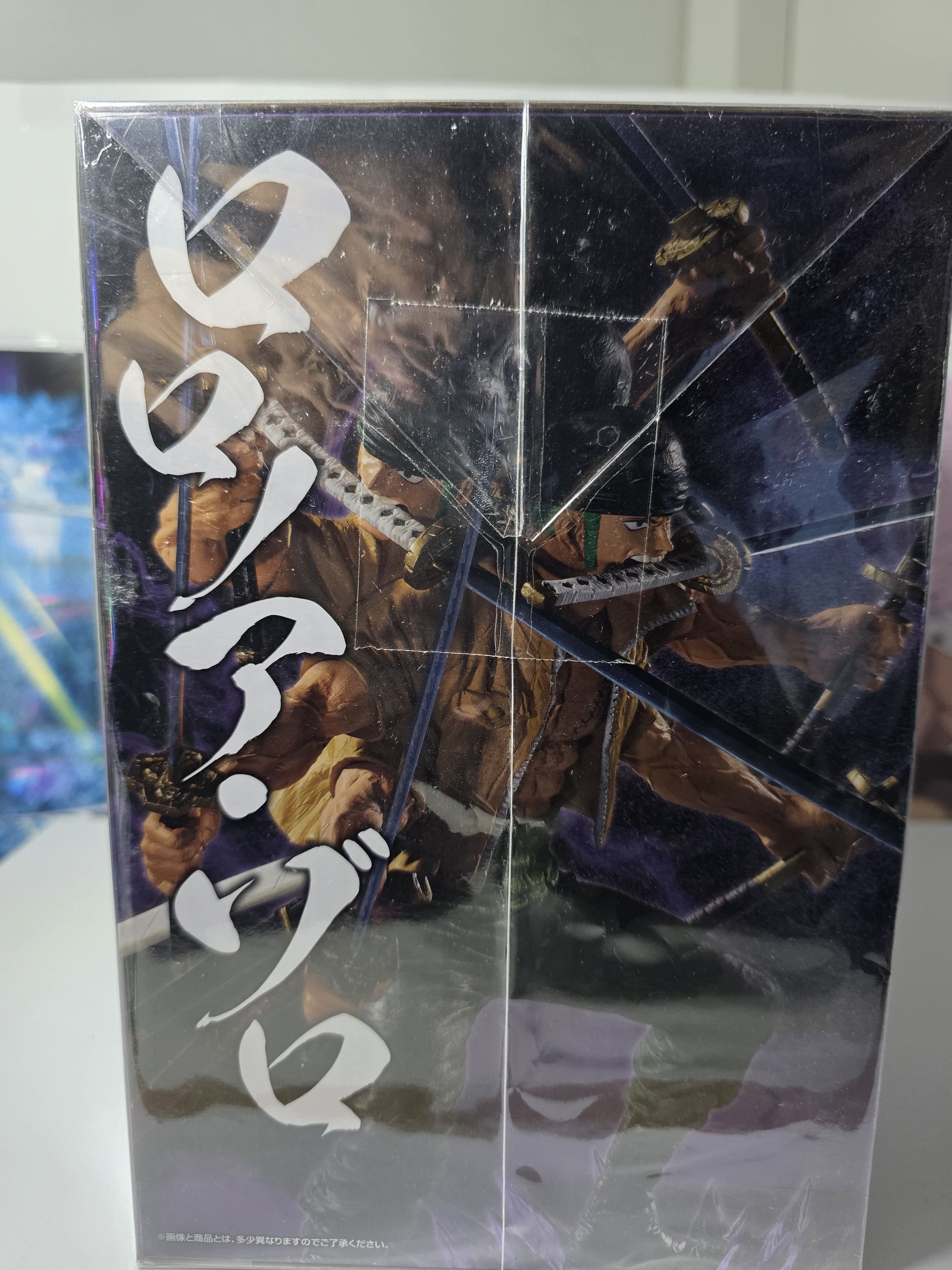One Piece EX Ichiban Kuji Roronoa Zoro Shikon no Keifu Prize A figure, detailed nine-sword style Ashura demonic form anime statue mint in sealed box.