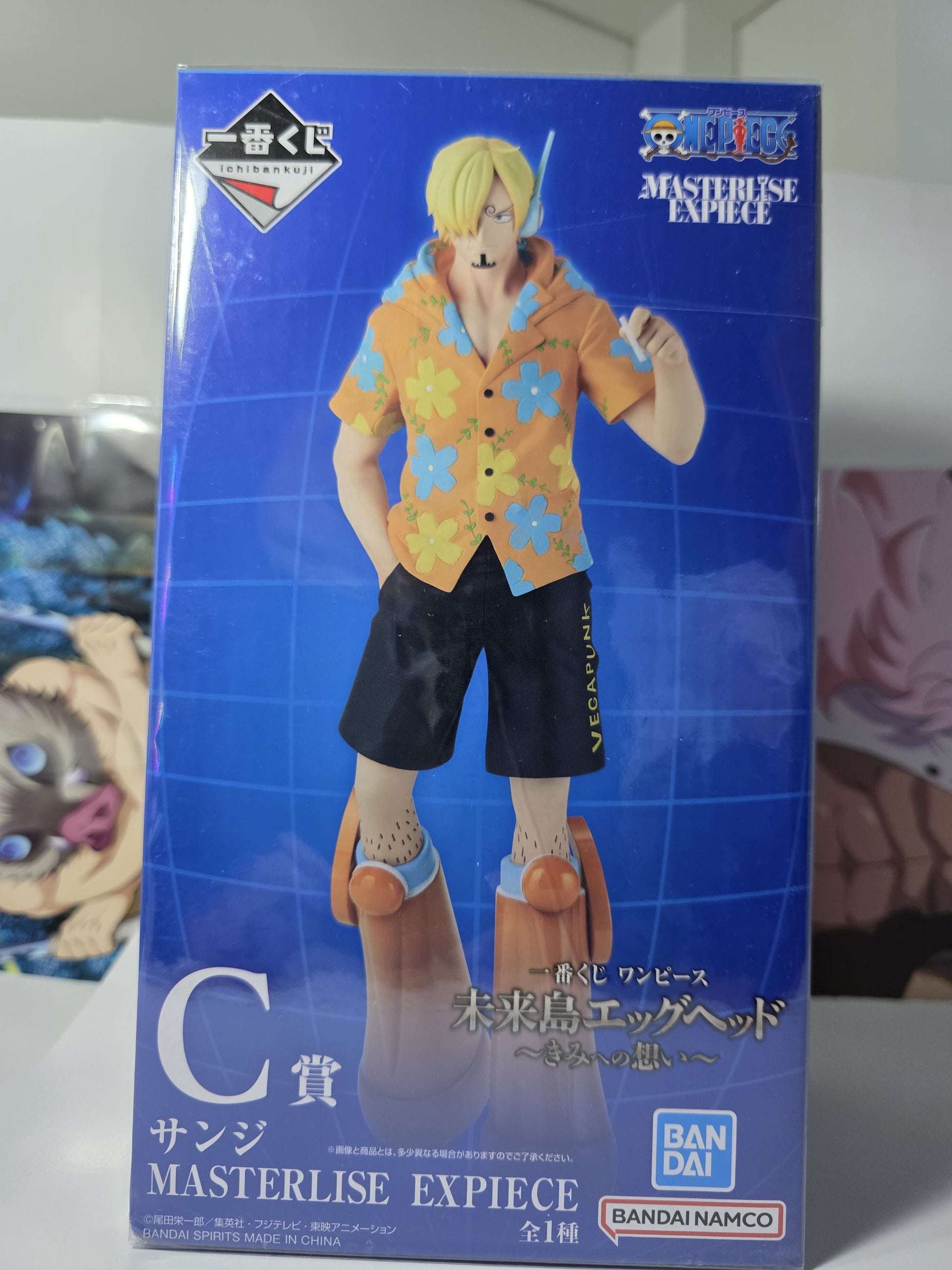  One Piece Sanji Egghead Island Ichiban Kuji Prize C MASTERLISE EXPIECE figure, official Sanji tropical shirt and futuristic boots anime figure imported from Japan.