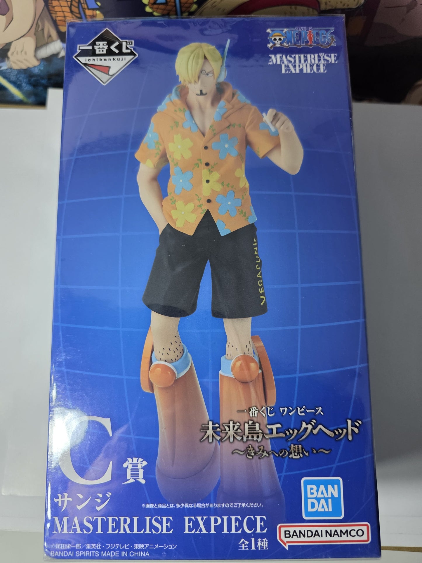  One Piece Sanji Egghead Island Ichiban Kuji Prize C MASTERLISE EXPIECE figure, official Sanji tropical shirt and futuristic boots anime figure imported from Japan.
