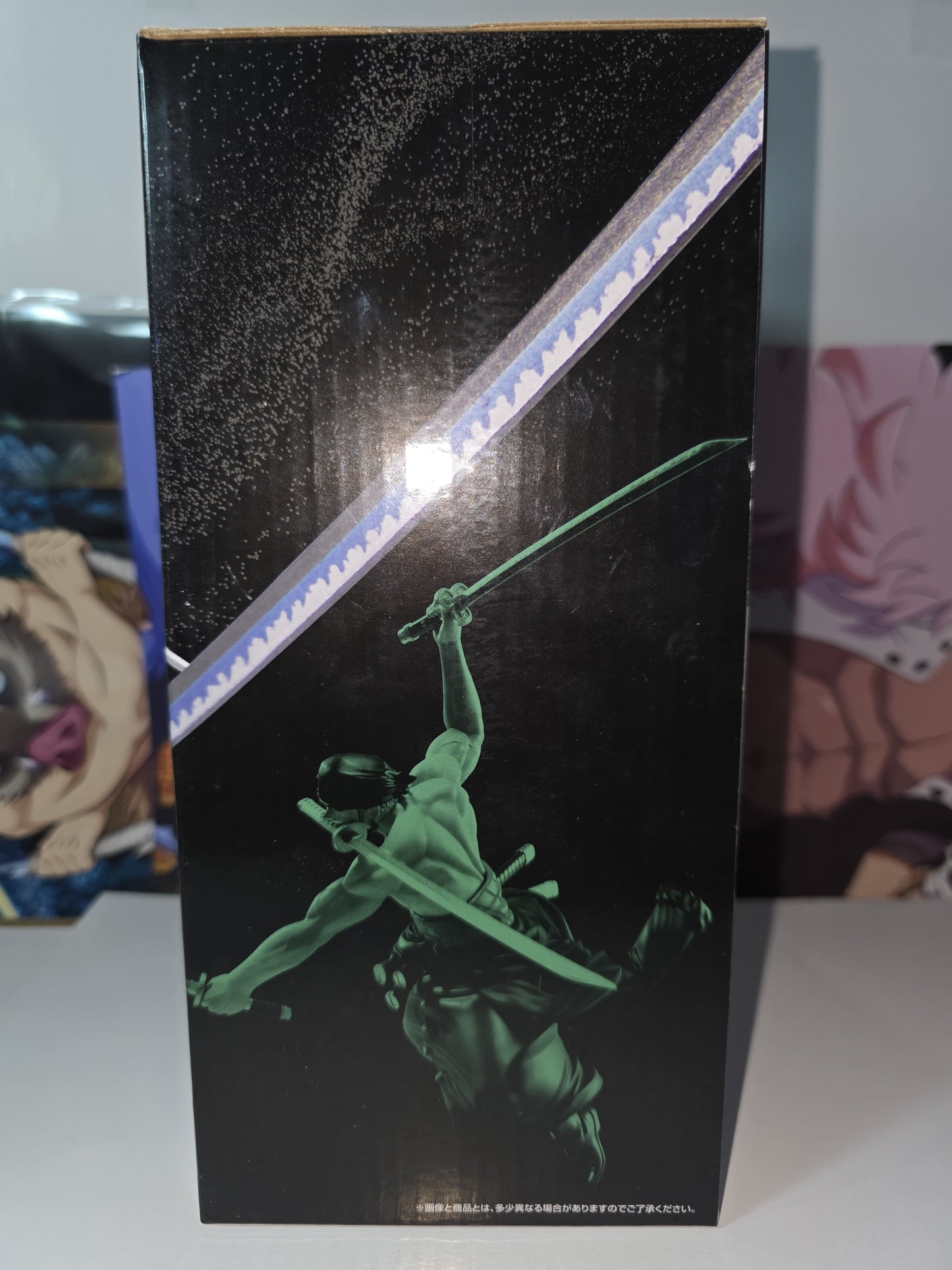 Authentic Bandai Ichiban Kuji One Piece Roronoa Zoro Prize A figure from Japan, dynamic three-sword style combat pose collectible statue unopened in retail box.