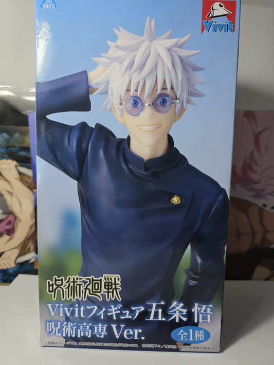 Jujutsu Kaisen Satoru Gojo Vivit figure Tokyo Jujutsu High School uniform version, authentic FuRyu Japanese prize figure open box sealed internal plastic clamshell.