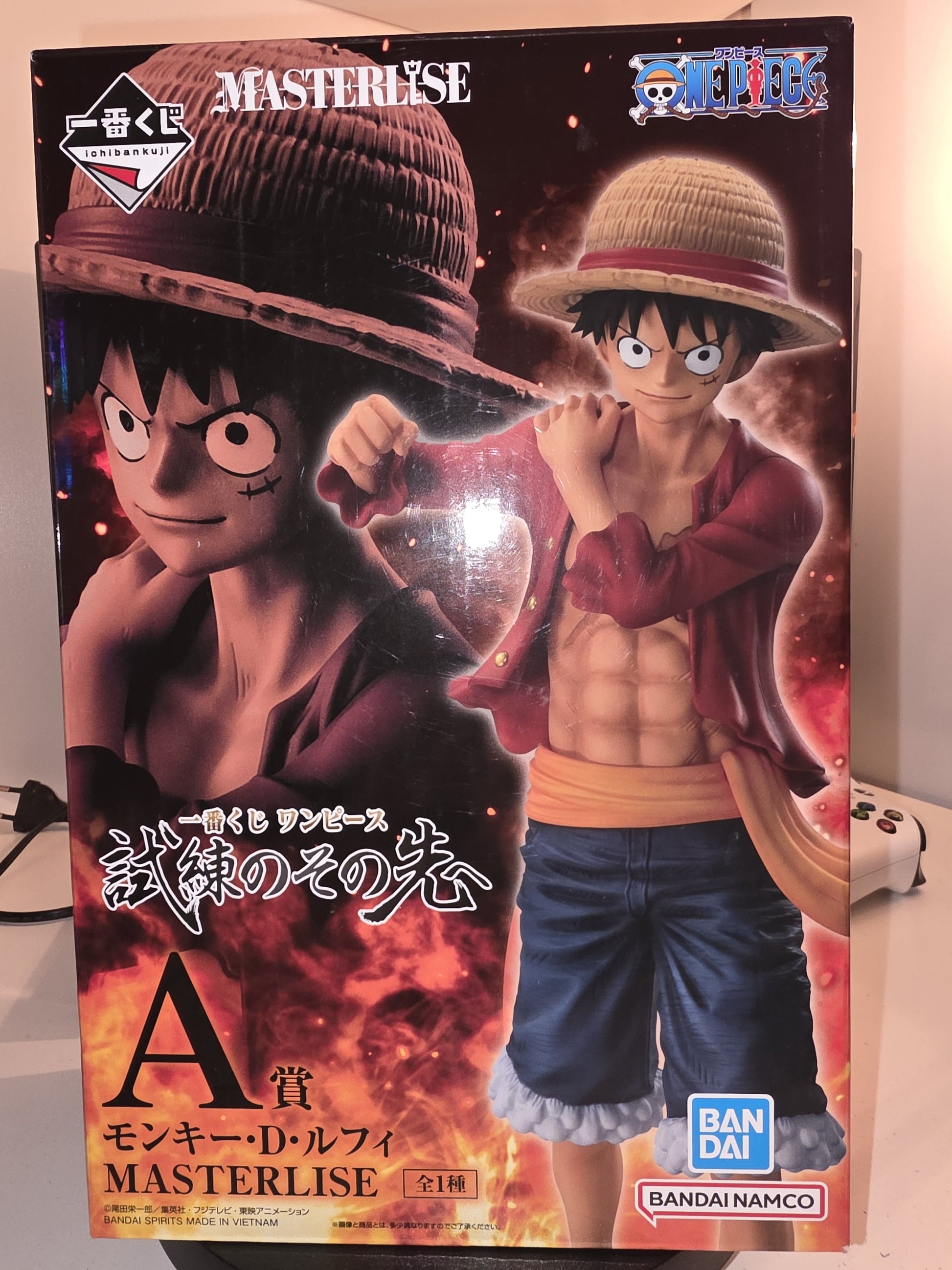 Opened authentic One Piece Monkey D Luffy Masterlise Prize A figure Ichiban Kuji Shiren no Sono Saki, pre-owned Japanese import anime figure.