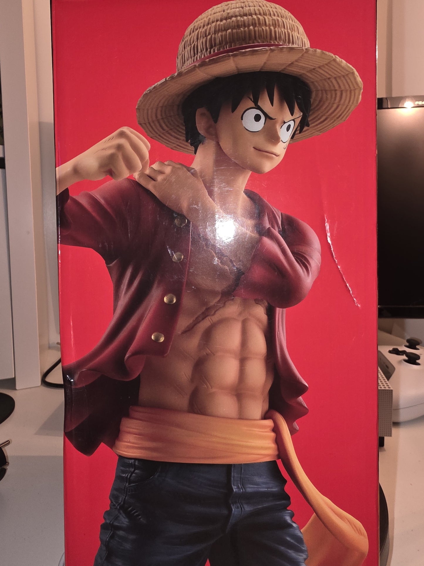 Opened authentic One Piece Monkey D Luffy Masterlise Prize A figure Ichiban Kuji Shiren no Sono Saki, pre-owned Japanese import anime figure.