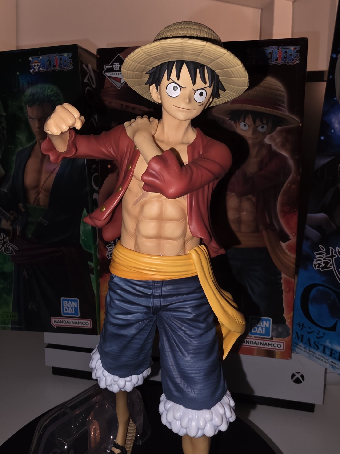 Opened authentic One Piece Monkey D Luffy Masterlise Prize A figure Ichiban Kuji Shiren no Sono Saki, pre-owned Japanese import anime figure.