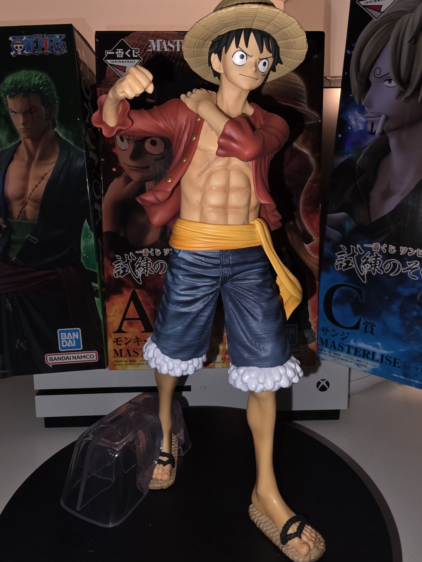 Opened authentic One Piece Monkey D Luffy Masterlise Prize A figure Ichiban Kuji Shiren no Sono Saki, pre-owned Japanese import anime figure.