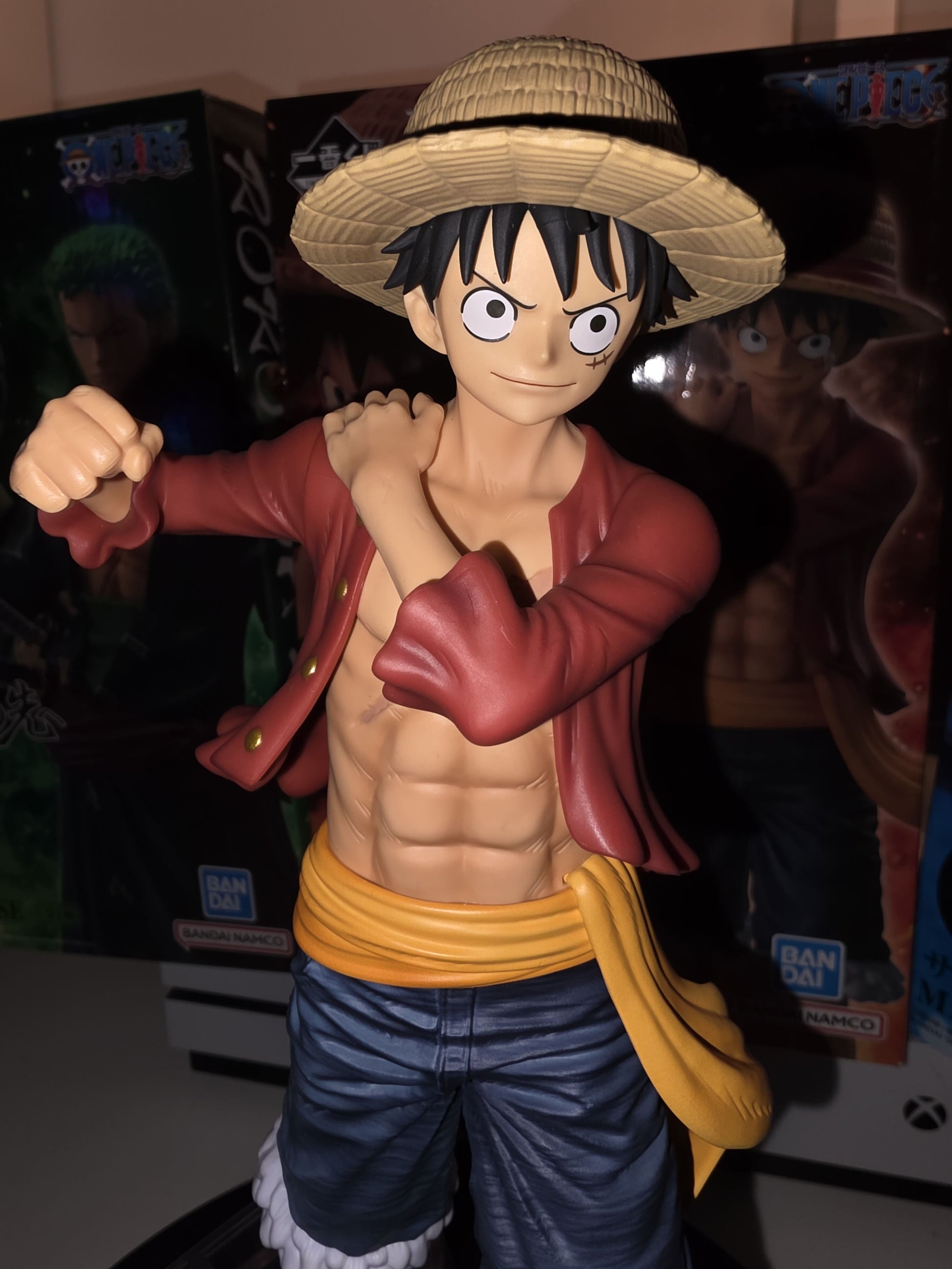 Opened authentic One Piece Monkey D Luffy Masterlise Prize A figure Ichiban Kuji Shiren no Sono Saki, pre-owned Japanese import anime figure.
