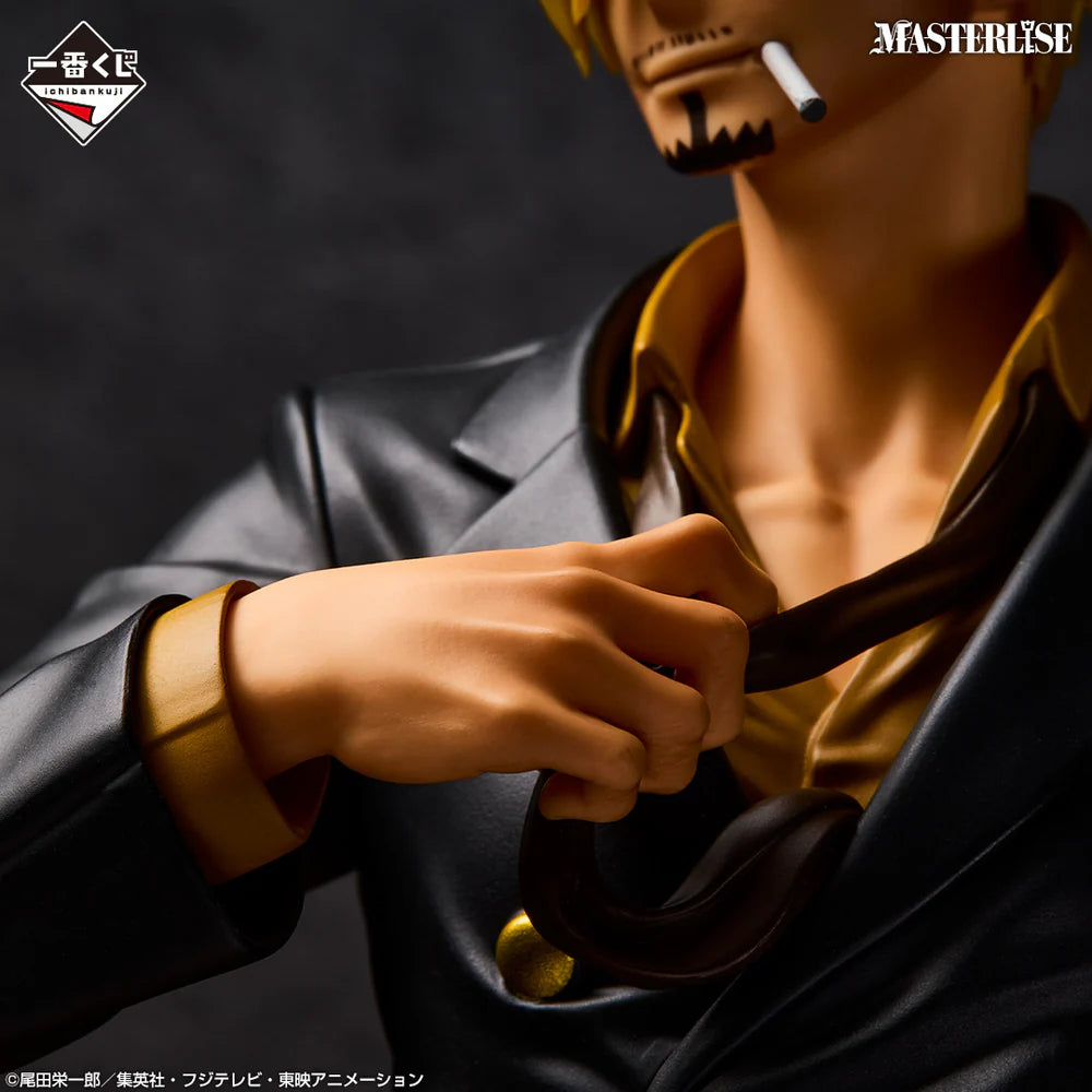 Pre-owned One Piece Sanji Masterlise Prize C figure Ichiban Kuji Beyond the Trials, loose box opened authentic Japanese release anime collectible.