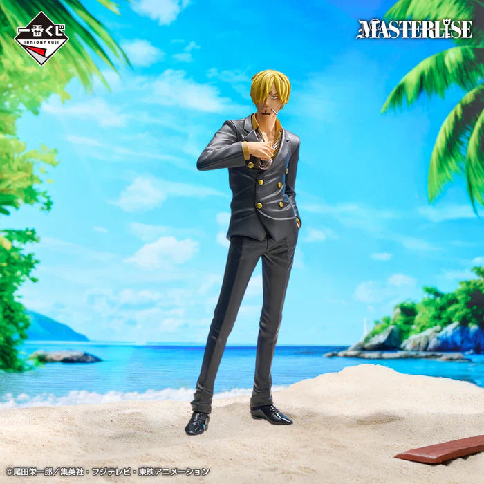 Pre-owned One Piece Sanji Masterlise Prize C figure Ichiban Kuji Beyond the Trials, loose box opened authentic Japanese release anime collectible.