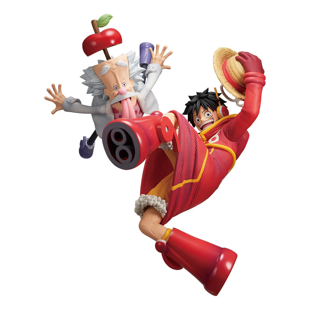 One Piece Monkey D Luffy and Dr Vegapunk Ichiban Kuji Future Island Egghead Last One Prize MASTERLISE EXPIECE figure, authentic Japanese release dual character anime statue.