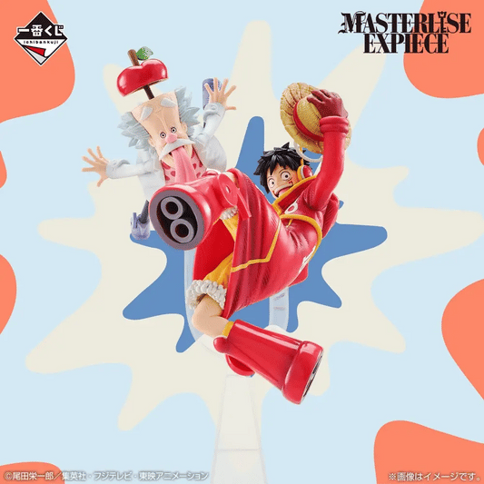 One Piece Monkey D Luffy and Dr Vegapunk Ichiban Kuji Future Island Egghead Last One Prize MASTERLISE EXPIECE figure, authentic Japanese release dual character anime statue.