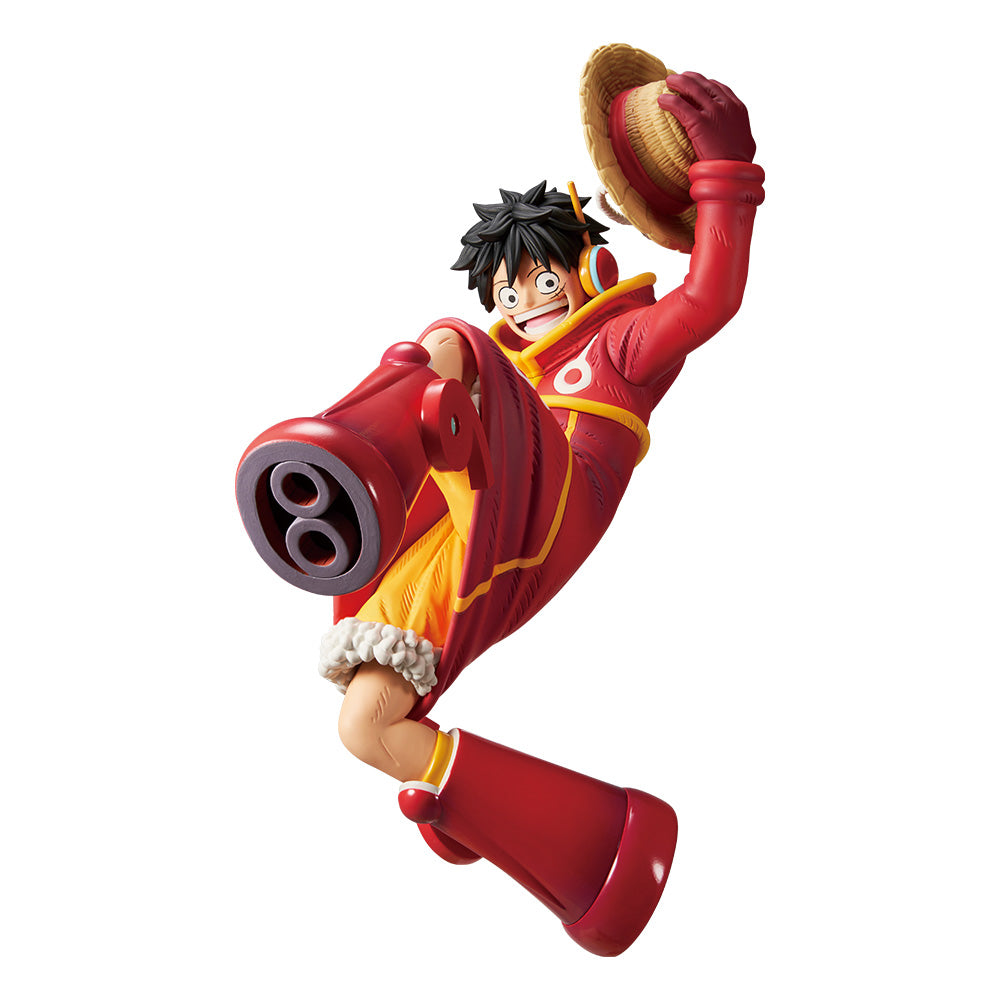 One Piece Monkey D Luffy and Dr Vegapunk Ichiban Kuji Future Island Egghead Last One Prize MASTERLISE EXPIECE figure, authentic Japanese release dual character anime statue.