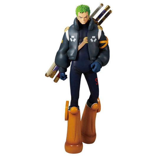  One Piece Roronoa Zoro Egghead Island Ichiban Kuji Prize B MASTERLISE EXPIECE figure, authentic Japanese release Zoro futuristic jacket and boots anime statue factory sealed.